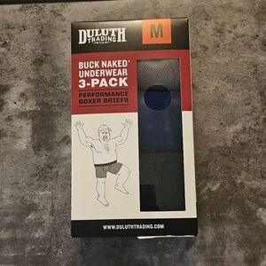 Duluth Trading Buck Naked Men's Boxer Brief 3-pack Medium Blue Black Gray